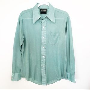 Bud Berma Men’s Green Button Down Shirts Size L